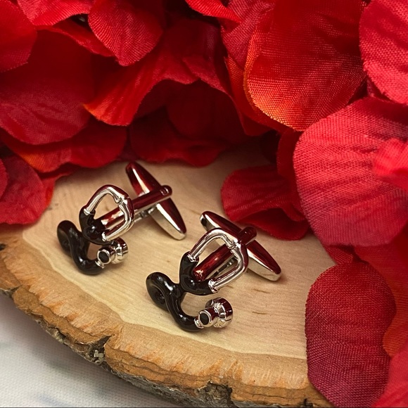 Black and Silver Stethoscope Cufflinks - Picture 6 of 16